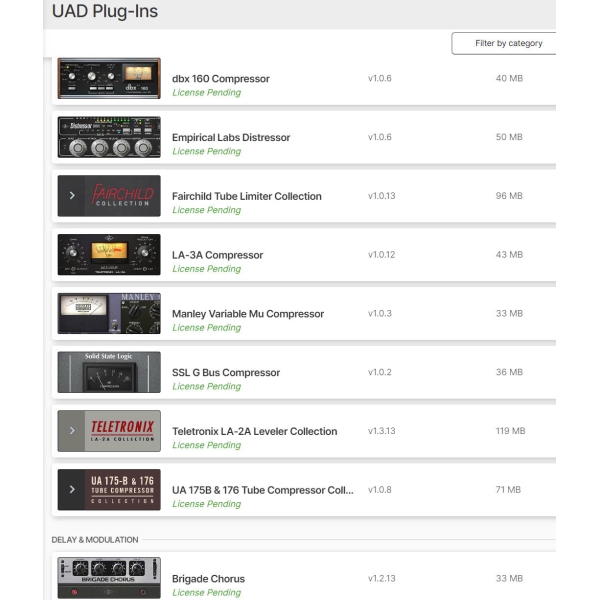 UAD Spack Gói 49 plugins gen 2  không phần cứng